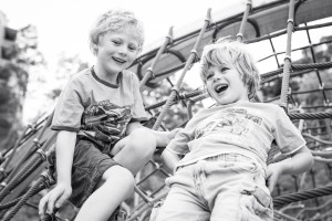 Brothers playing on playground in Pyrmont