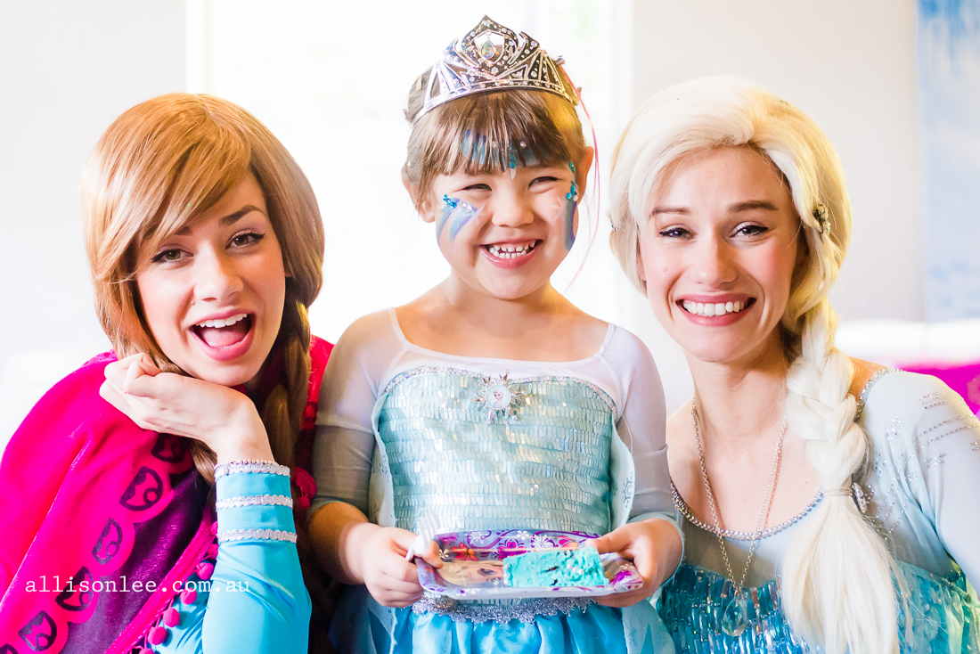 Anna and Elsa and the birthday girl