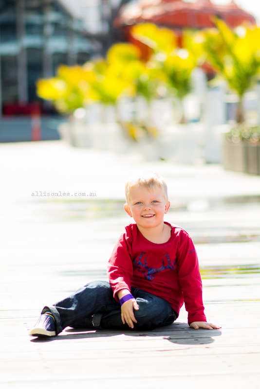 Gorgeous four year old boy in Darling Harbour