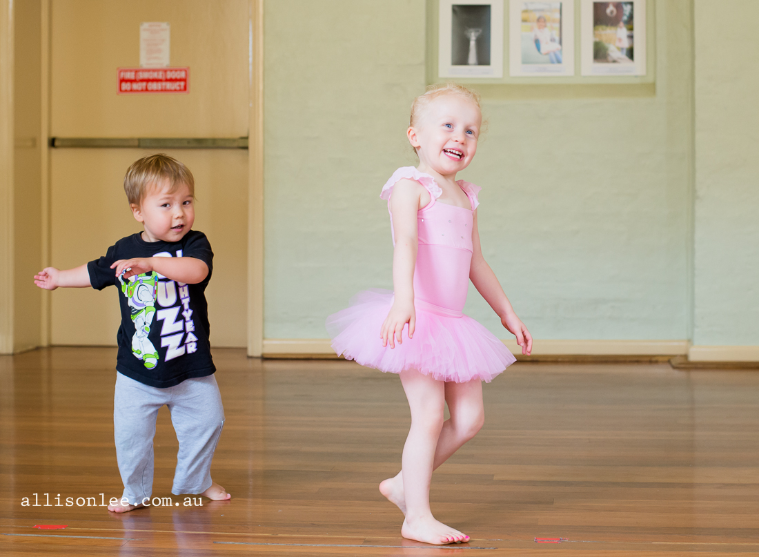 boy and girl in preschool dance class