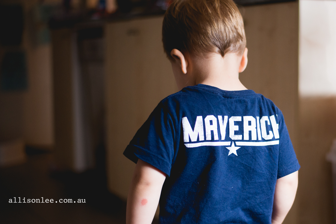 little boy dressed as Maverick