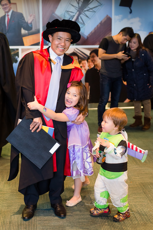 kids and dad at UNSW graduation