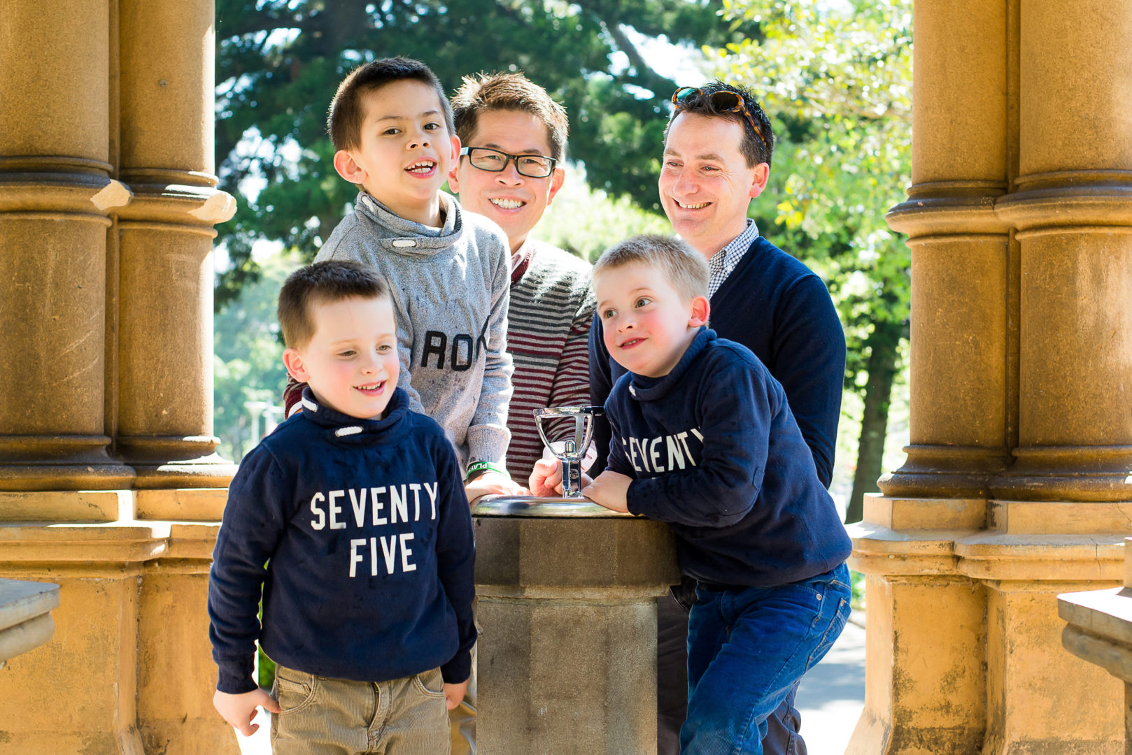 Family portrait in Sydney Hyde Park