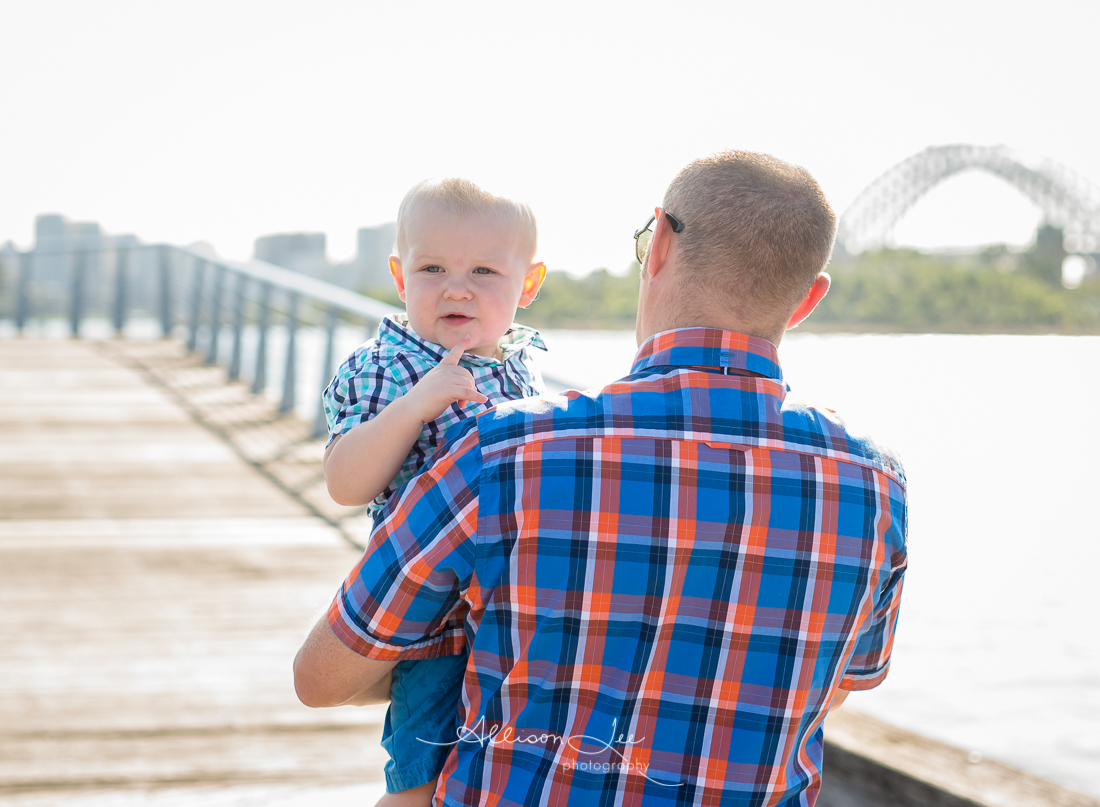 toddler and dad by Sydney harbour