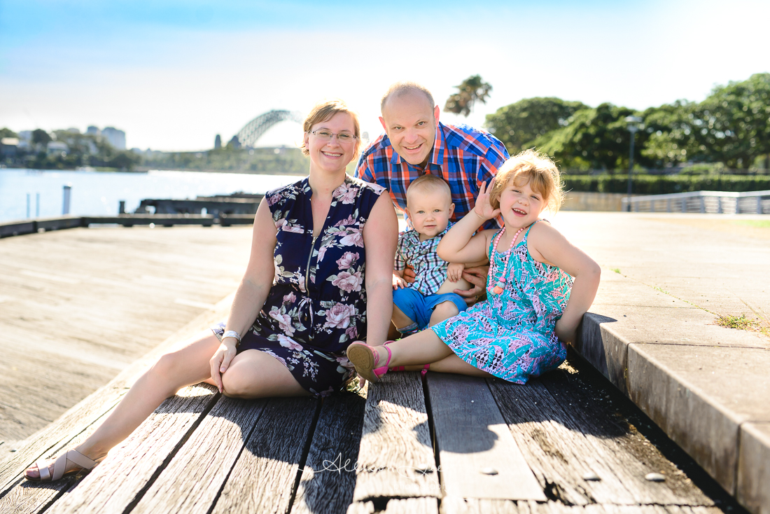 family portrait by the sydney harbour bridge