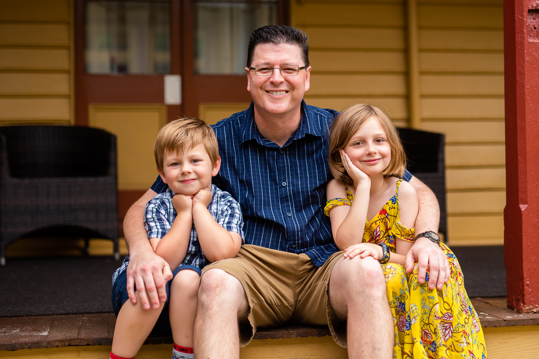 Dad with kids at Q Station