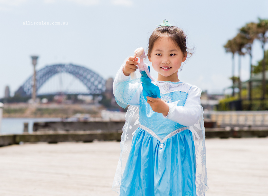 Four year old Elsa on Sydney Harbour in Pyrmont