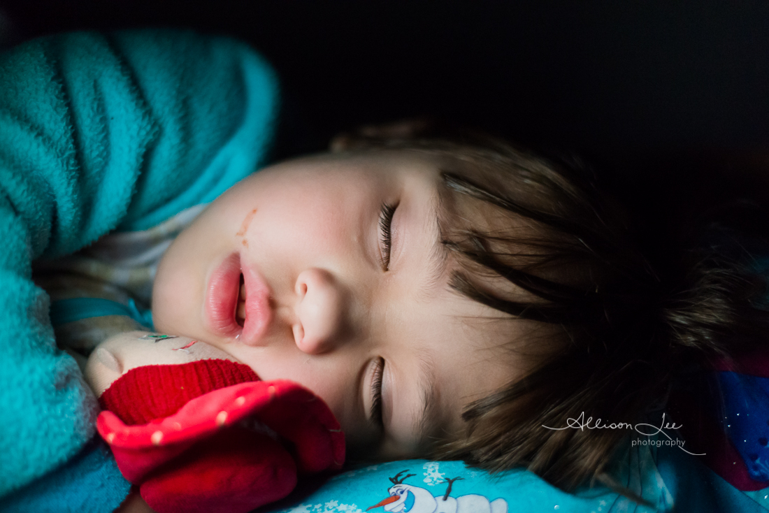 Sleeping girl with Jessie Doll Child Portrait